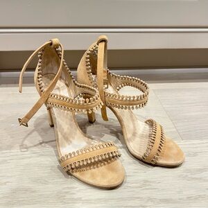 Chloe Tan Pom-Pom Heels